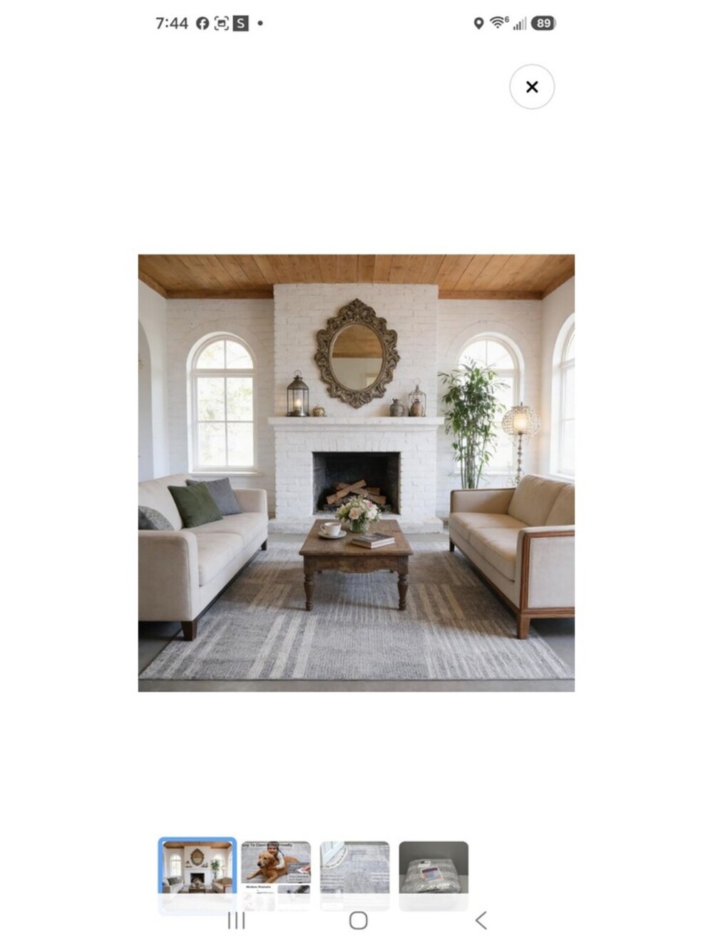 Washable 8x10 Area Rug - Ultra Soft Faux Wool, Pet & Kid Friendly, Low Pile